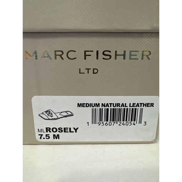 Marc Fisher Rosely NEW in box natural leather with silvertone chain sz 7.5M sand - Picture 7 of 7